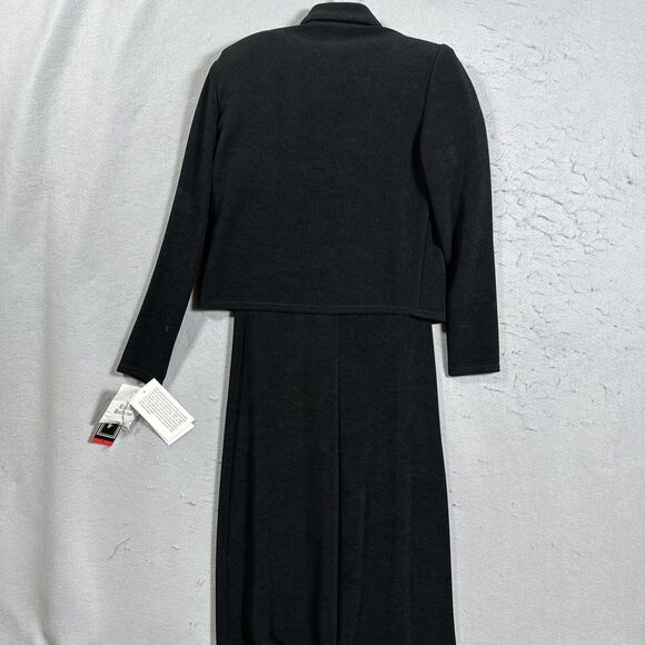 Positive Attitude Long Dress Set Womens SZ 8 Black Maxi Short Sleeve Jacket - Picture 2 of 16